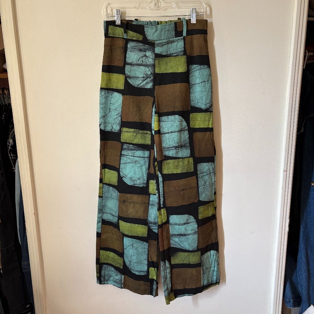 Osei Duro Veronica Trousers in Pistacia Multicolor Batik Size L